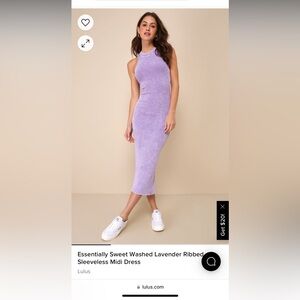Essentially Sweet Washed Lavender Ribbed Sleeveless Midi Dress